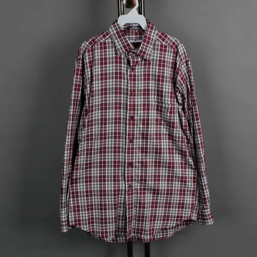 Kirkland Check Burgundy Shirt 95 100