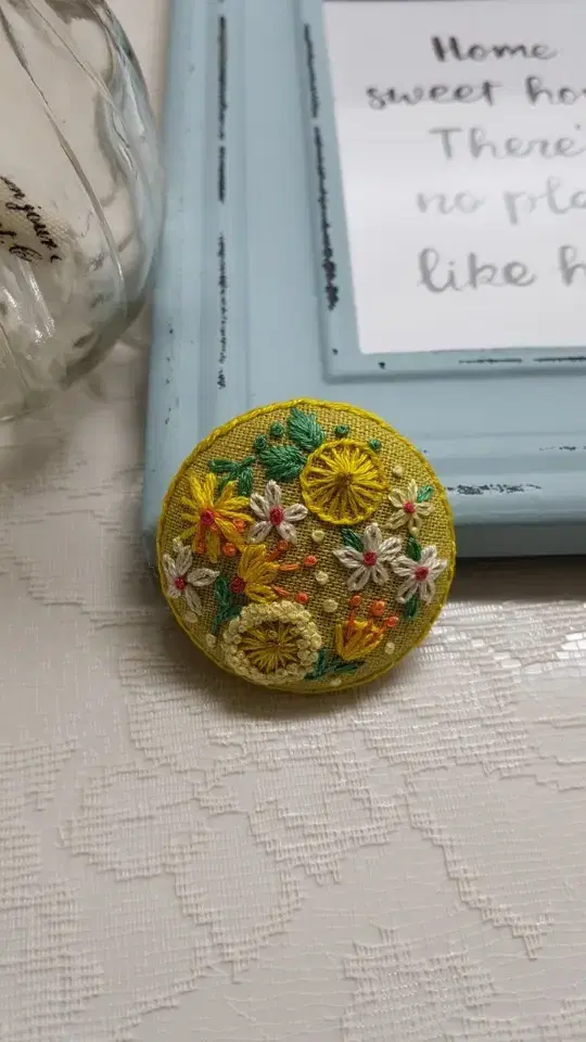 French embroidery brooch