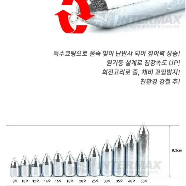 회전고리 강철 추 7봉지  봉돌 낚시 새제품