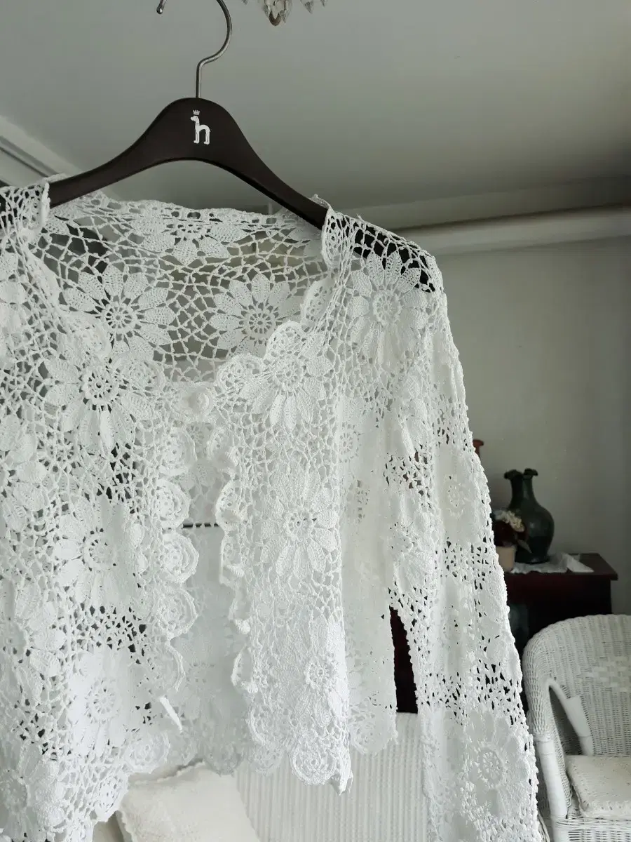 Imported Handmade Crochet White Cardigan