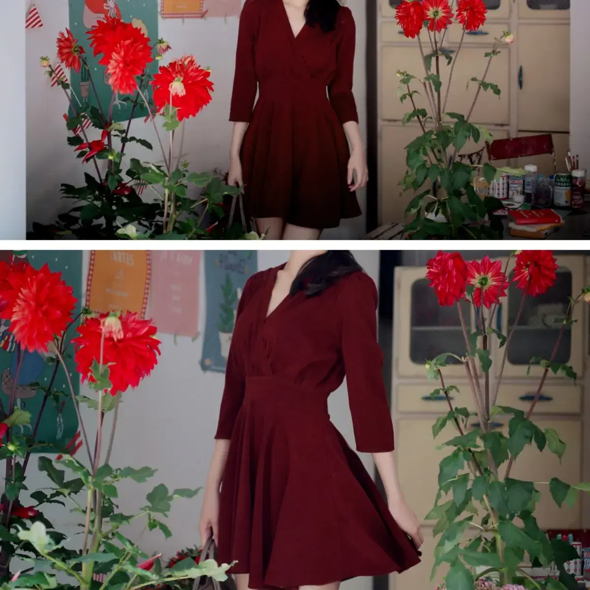 밀크코코아romantic red dress