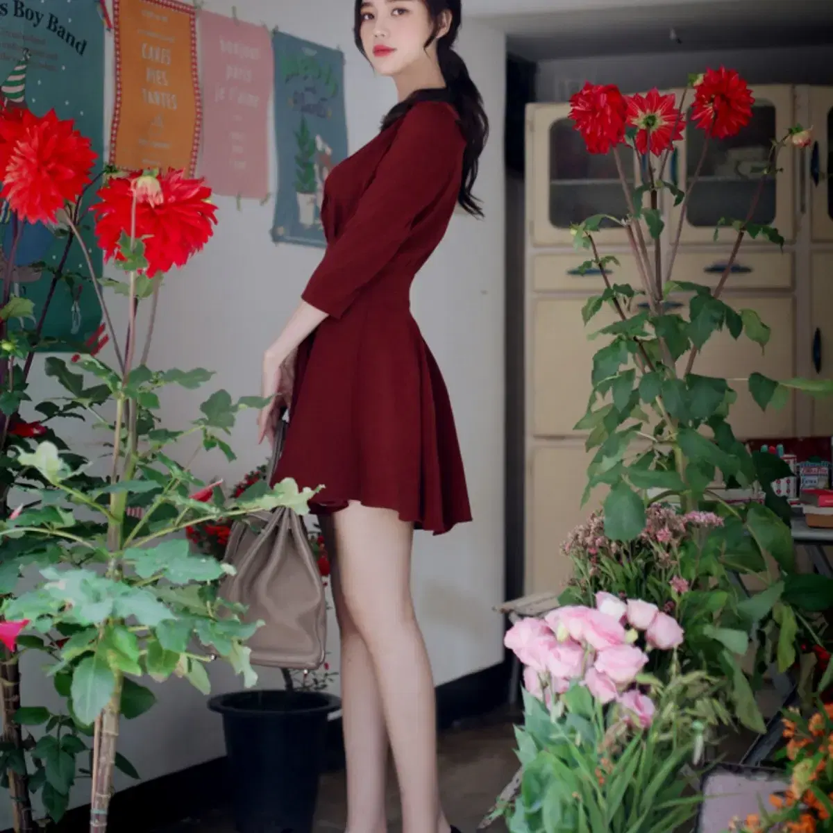 밀크코코아romantic red dress