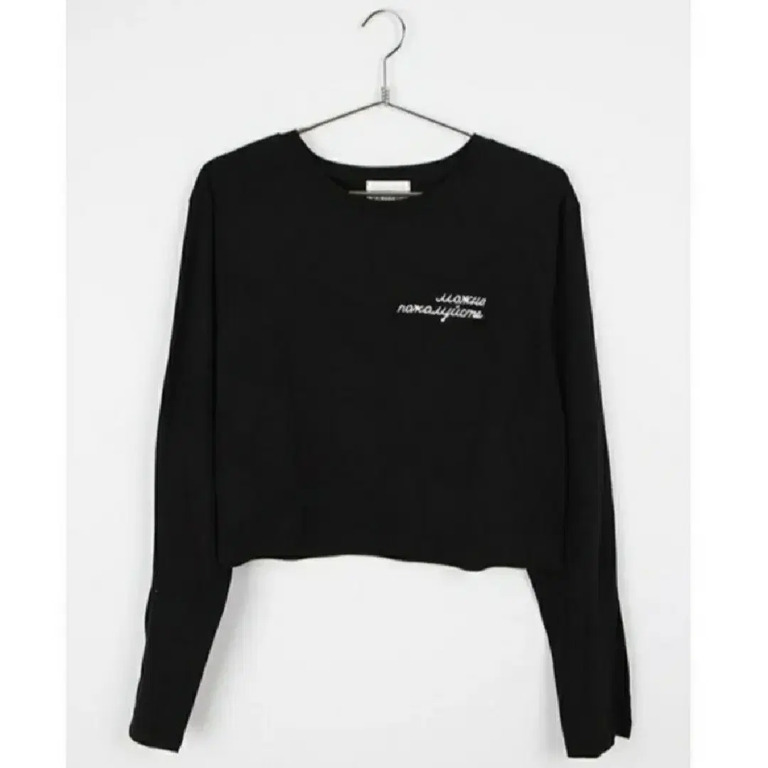 sleeve slit crop tee(black)