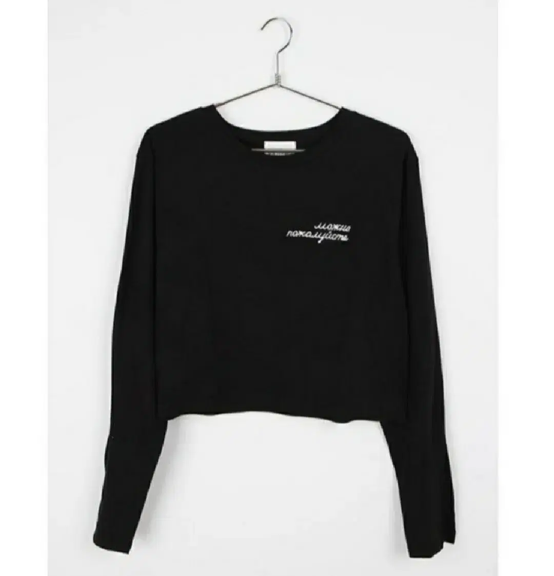 sleeve slit crop tee(black)