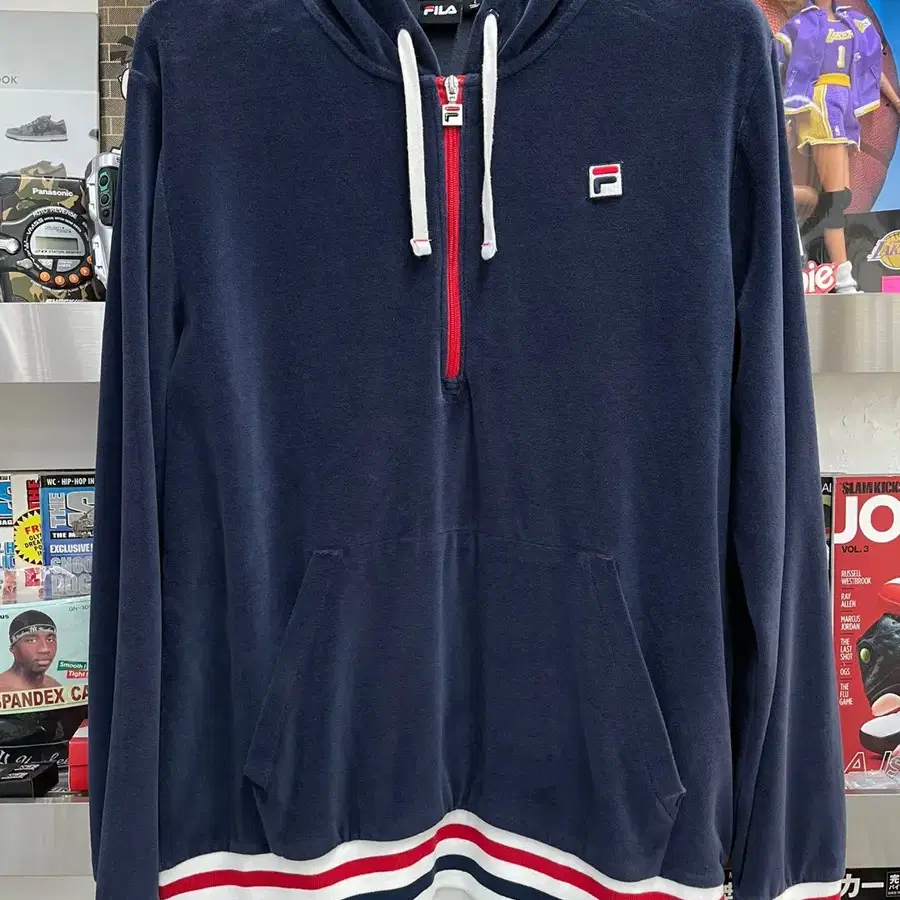 휠라 fila velour half zip 후드