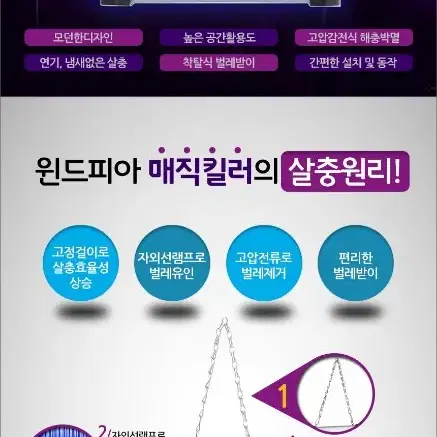 소형 매직킬러 해충퇴치기 업소용 모기퇴치기불빛있는 야외 여름철 필수품