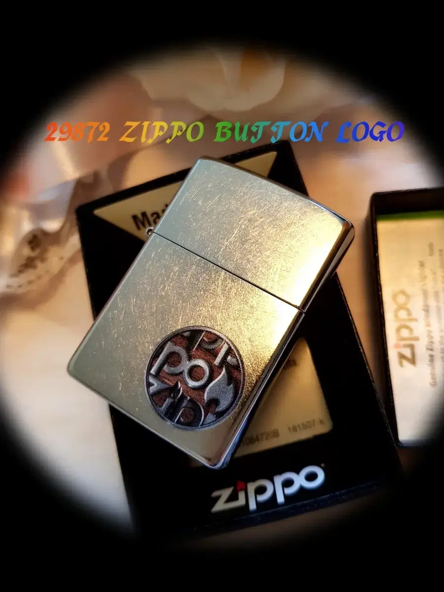 정품 29872 ZIPPO BUTTON LOGO 새 지포라이터