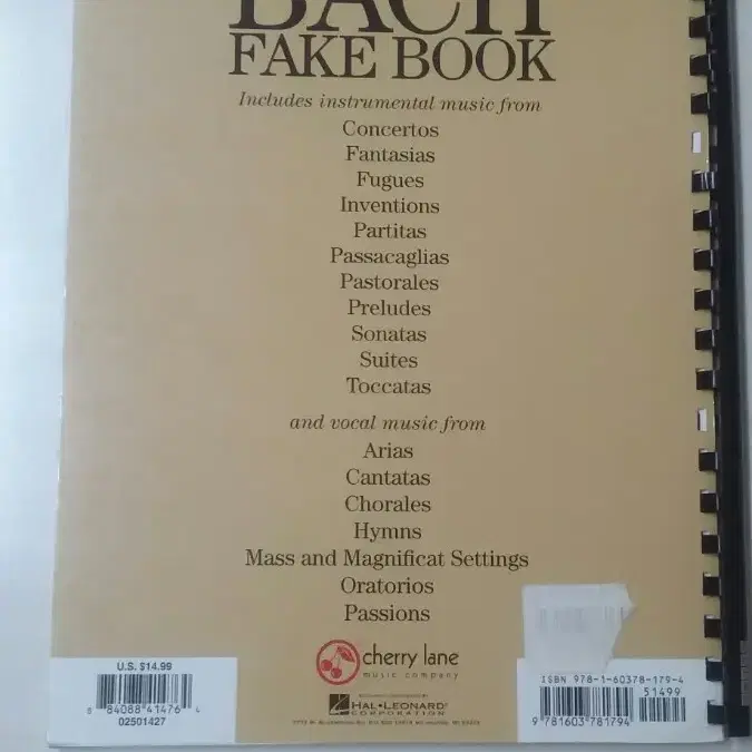 THE BACH FAKE BOOK (새책)