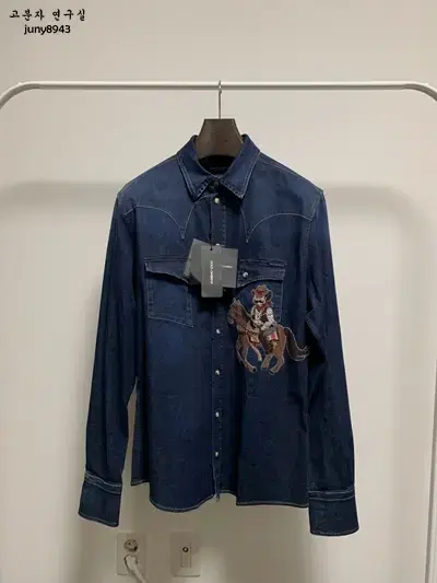 DolceGabbanaSale)DG Patch Gold Denim Western Shirt