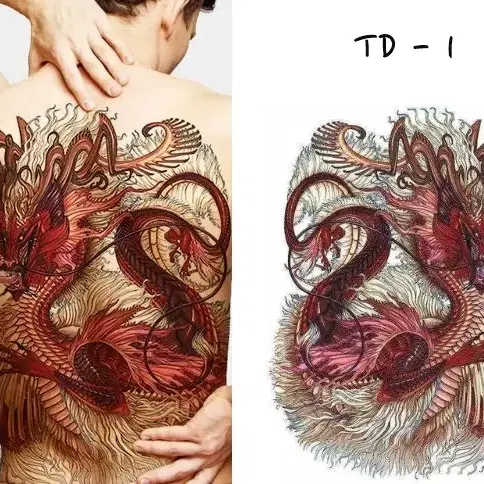 등 타투 스티커 - 등 전체 덮는 사이즈, 신상 S급 퀄리티 핏