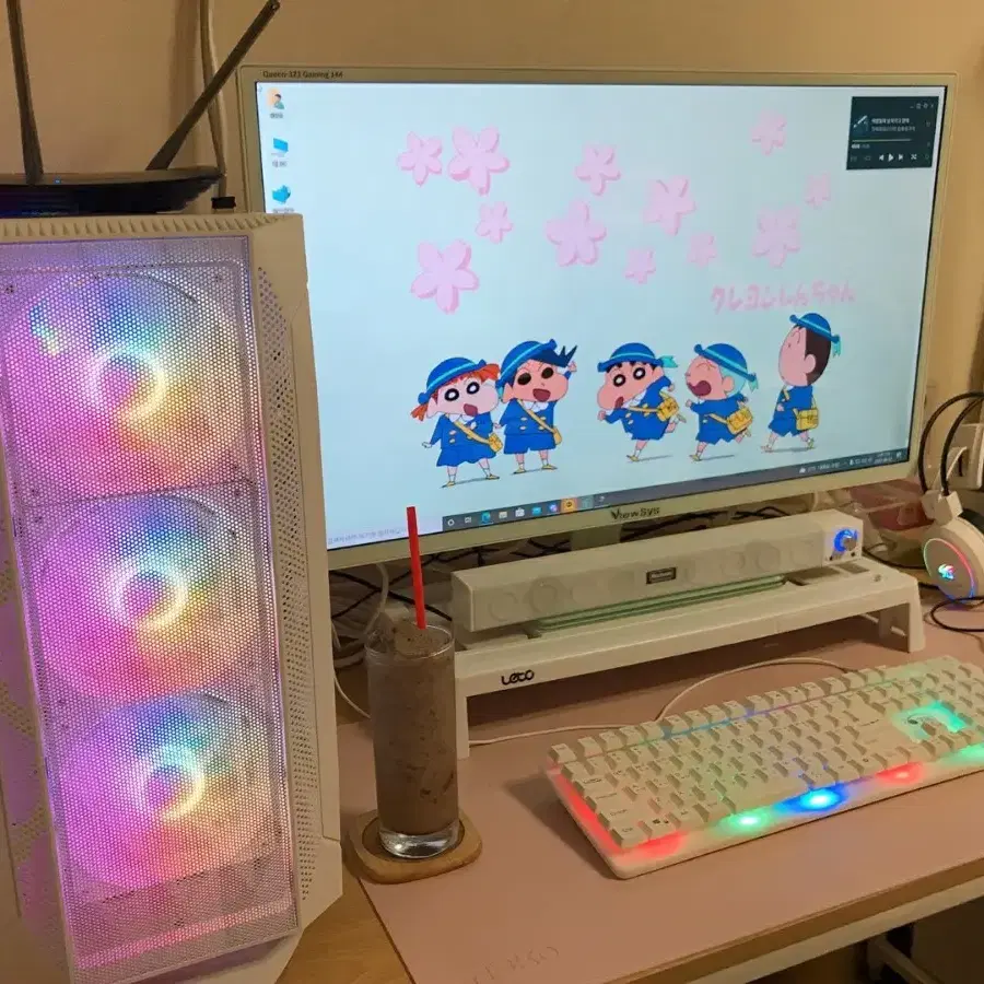화이트에디션 9세대 165hz 게이밍모니터 컴퓨터 본체 풀세트