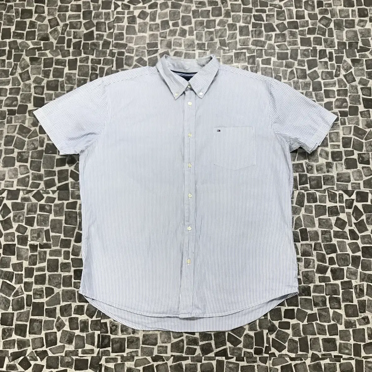 Tommy Stripe Oxford Short Sleeve Shirt