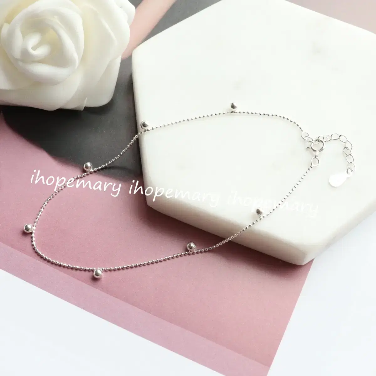 [925silver] 은볼발찌