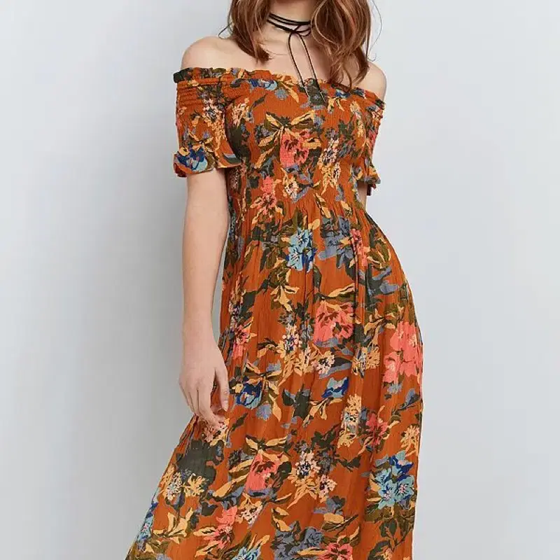 urbanoutfitters off- shoulder smoke dres