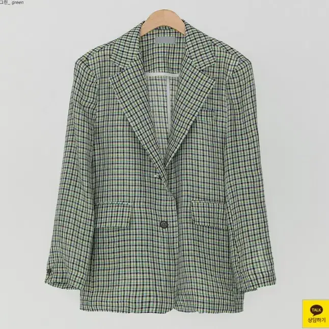 반하루 - linen vintage check jacket