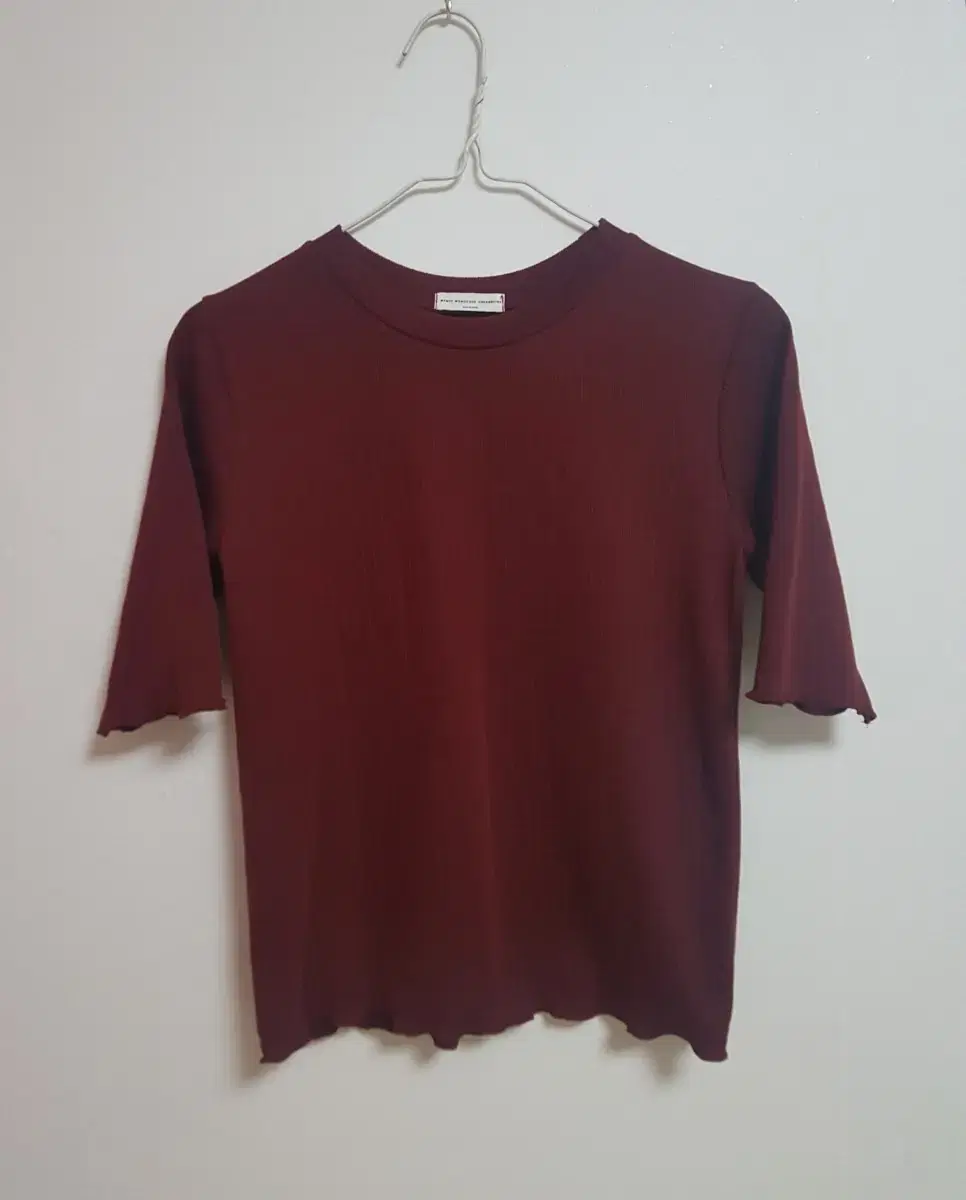 Basic Pleated Tee, Wine