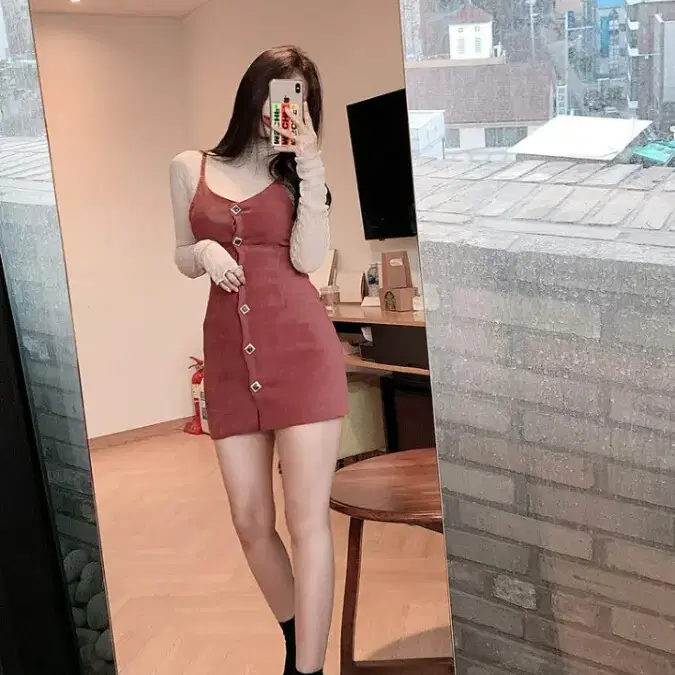 히프나틱 하이넥 시스루 블라우스 레이스 폴라티 레이어드 빈티지 y2k