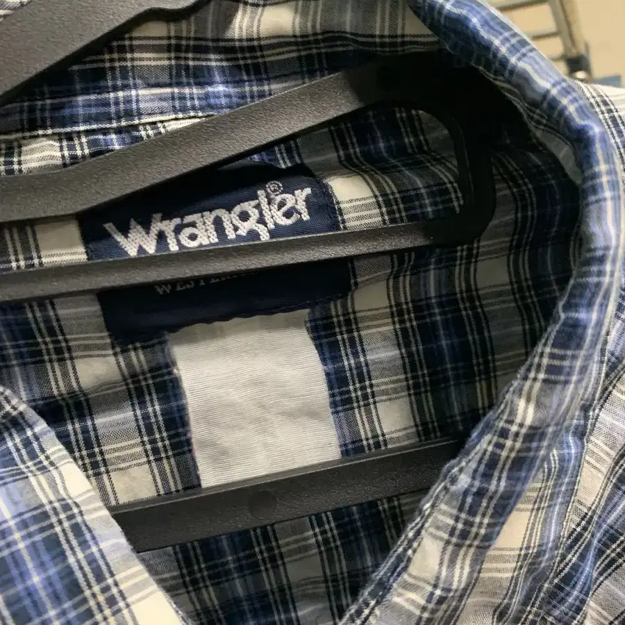 wrangler 구제 반팔 체크셔츠