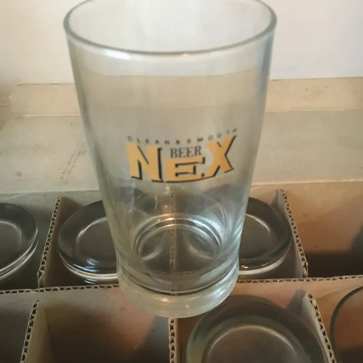 앤틱 골동품 옛날 컵 NEX 넥스 맥주컵 새제품 9개 일괄 10만원