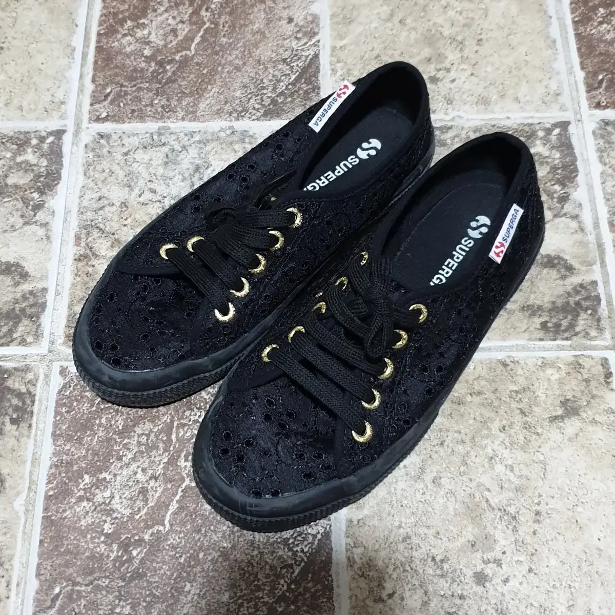 Lace❤230 Superga 2750 Sneakers Lace Black All-Black