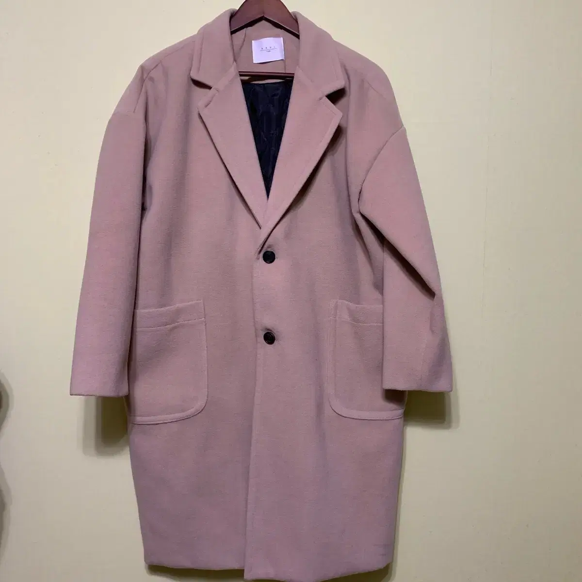 [L] Beige long coat for Men