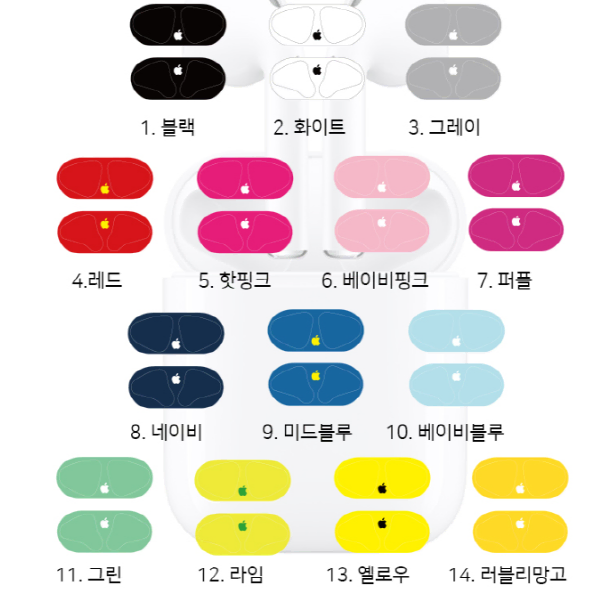 미개봉 새상품) 에어팟 철가루스티커,케이스,스트랩,이어팁 악세사리 전부