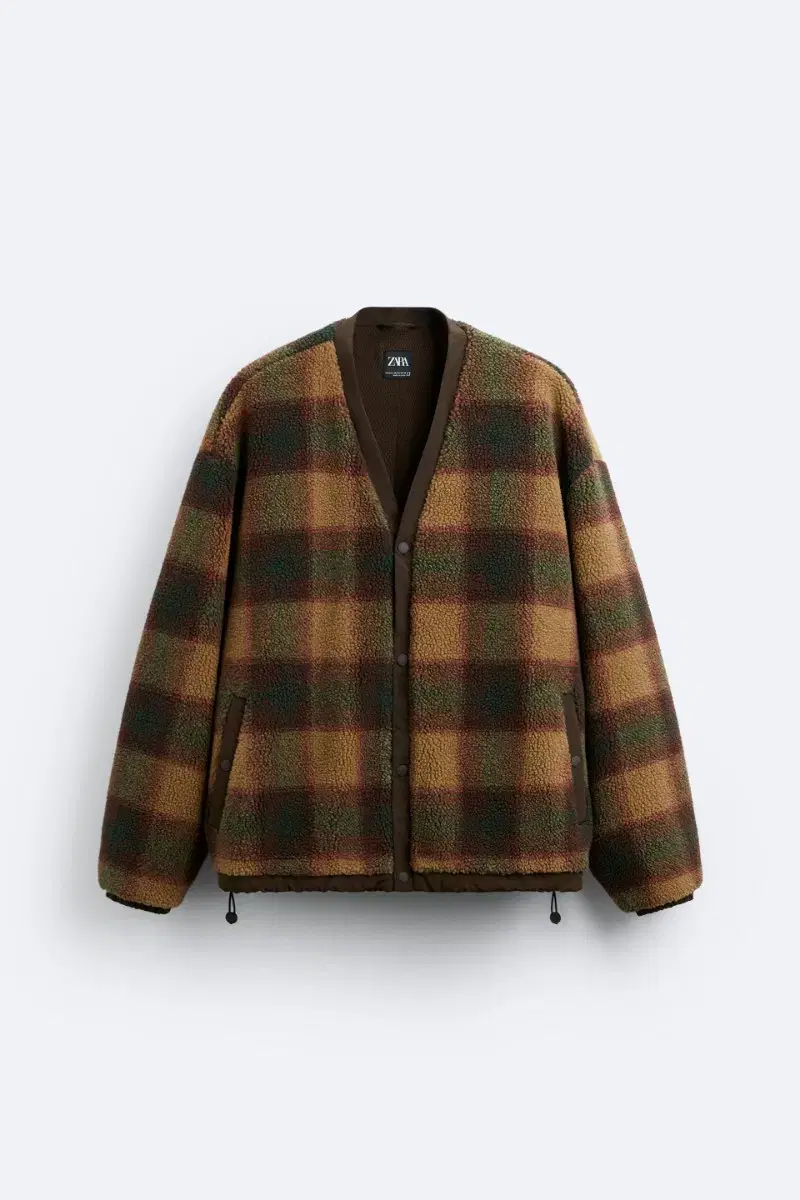 Zara Overfit Hooded Check Jacket Jumper (S-M)