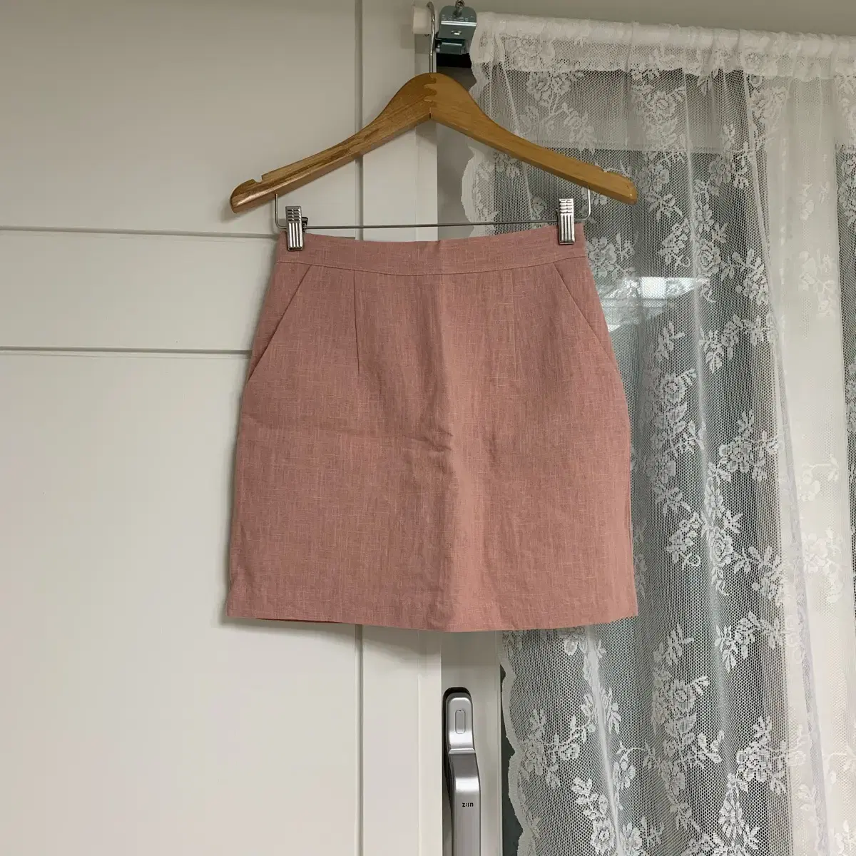 Linen mini-skirt