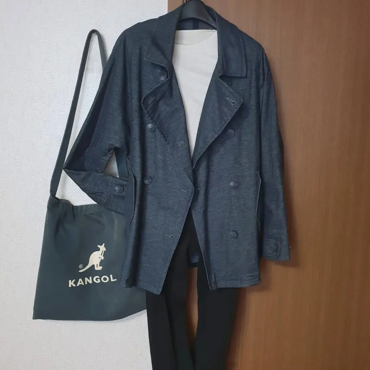 Casual jincheong denim trench coat