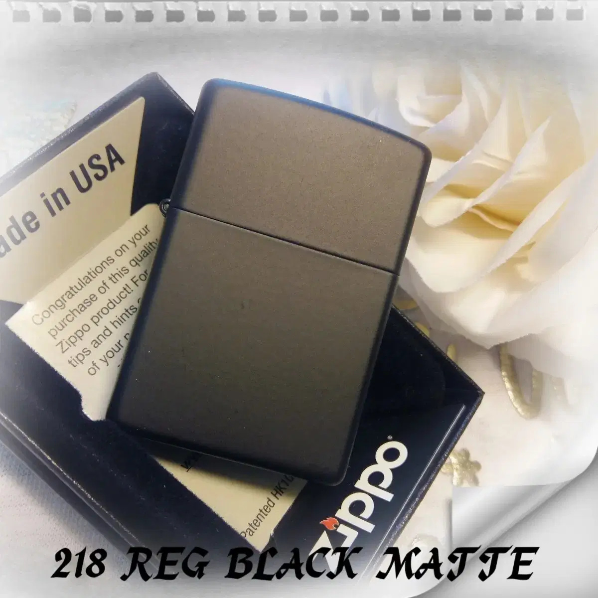 정품 218 BLACK MATTE 미개봉 새 지포라이터