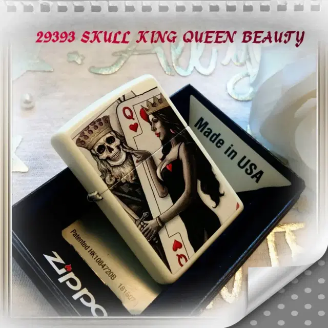 정품 49942 SKULL KING QUEEN BEAUTY 새 지포라이터