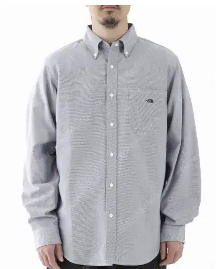 New The North Face Perflabel Oxford Shirt Gray