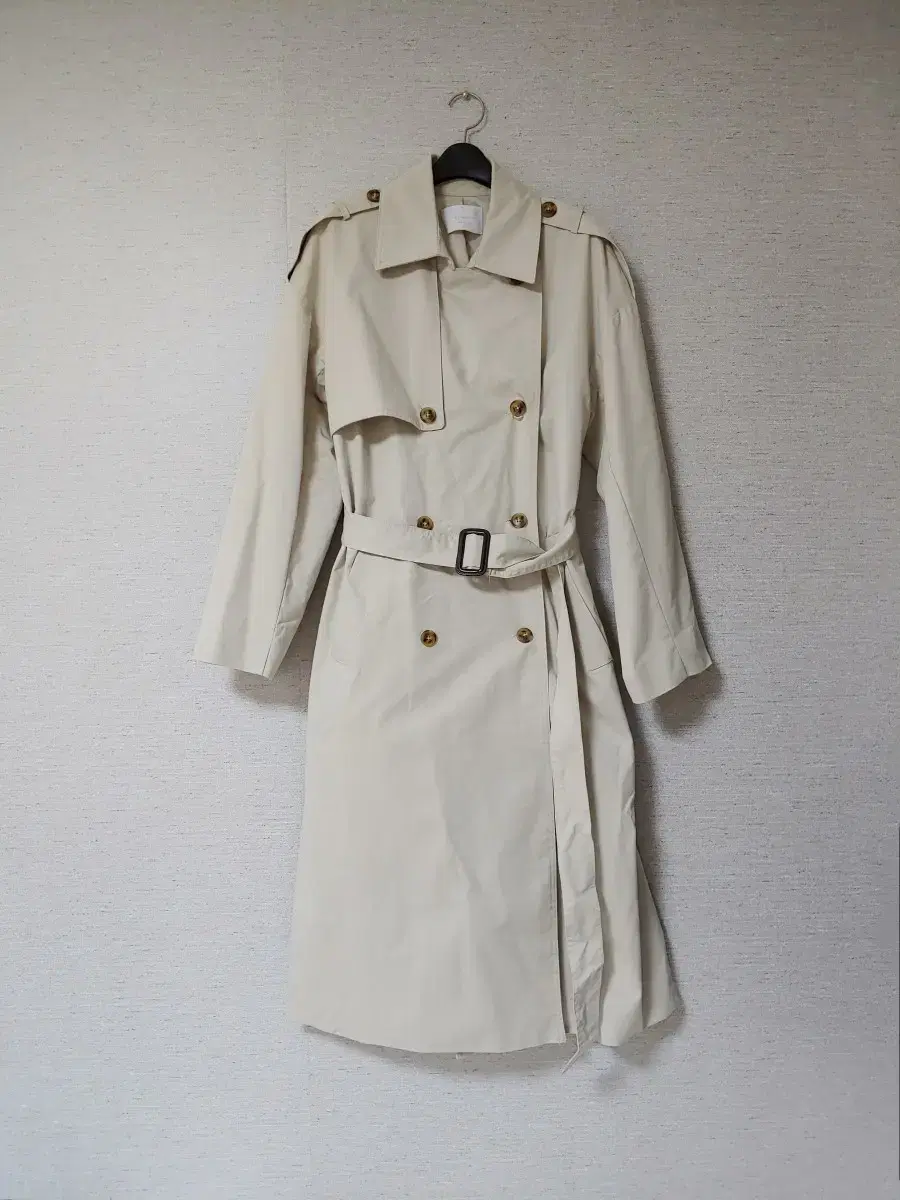 No-collar) 66-77 Loose-fit trench long coat