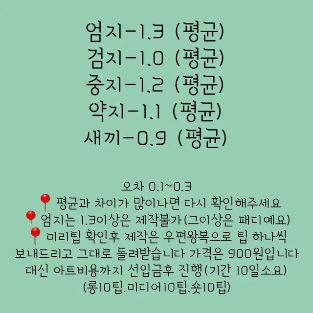 네일수제파츠 ! 제작상품 핑크와민트