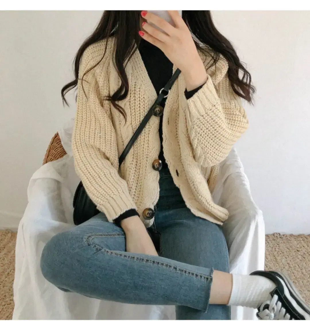 Twisted knit cardigan