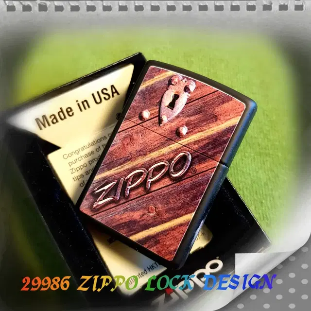 정품 29986 ZIPPO LOCK DESIGN 미개봉 새 지포라이터