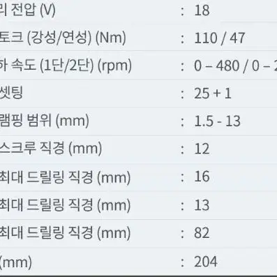 보쉬/해머드릴/110강력토크/새제품/정품/GSB18V-110C/본체만