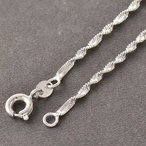 새 18k white Gold Filled 47cm 목걸이 선물 실버