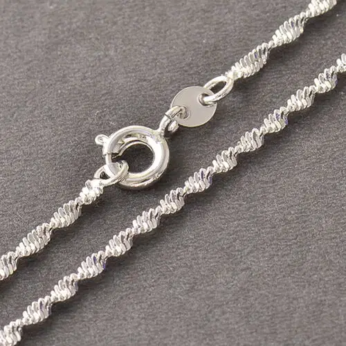 새 18k white Gold Filled 47cm 목걸이 선물 실버