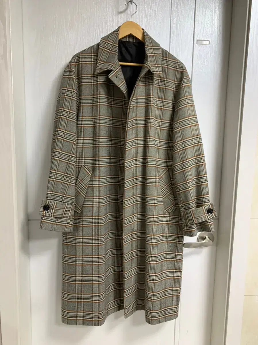 Men's Check Long Coat