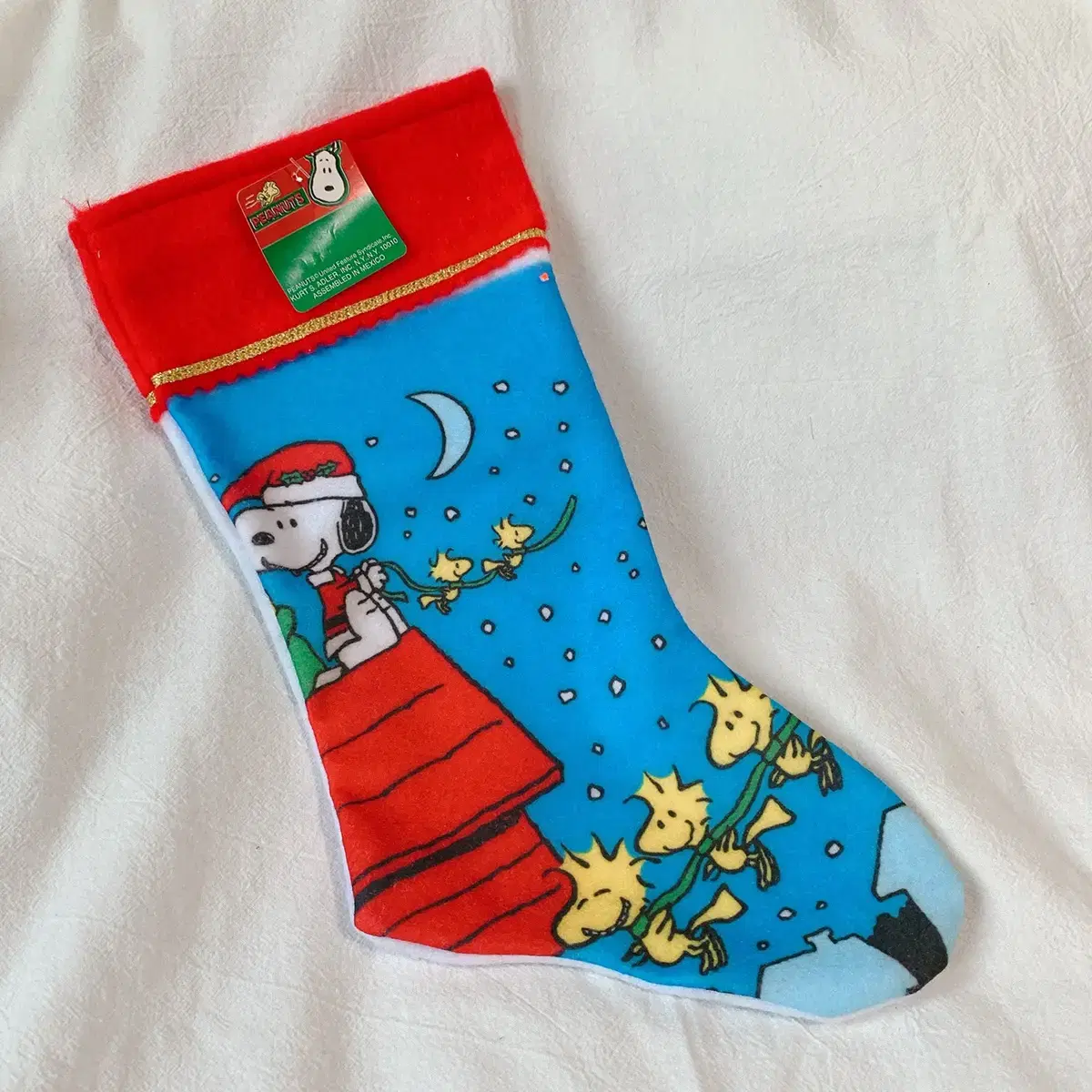 Peanuts Vintage Snoopy and Woodstock Christmas Socks