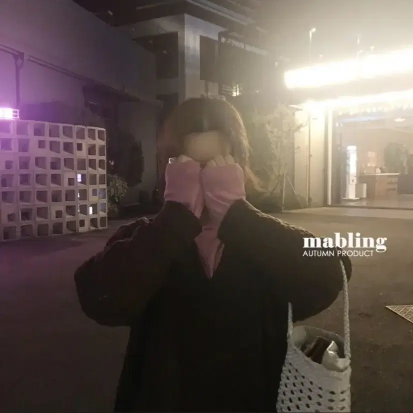 mabling 마블링마켓 케이블 니트 브라운 오버핏 꽈배기 브이넥