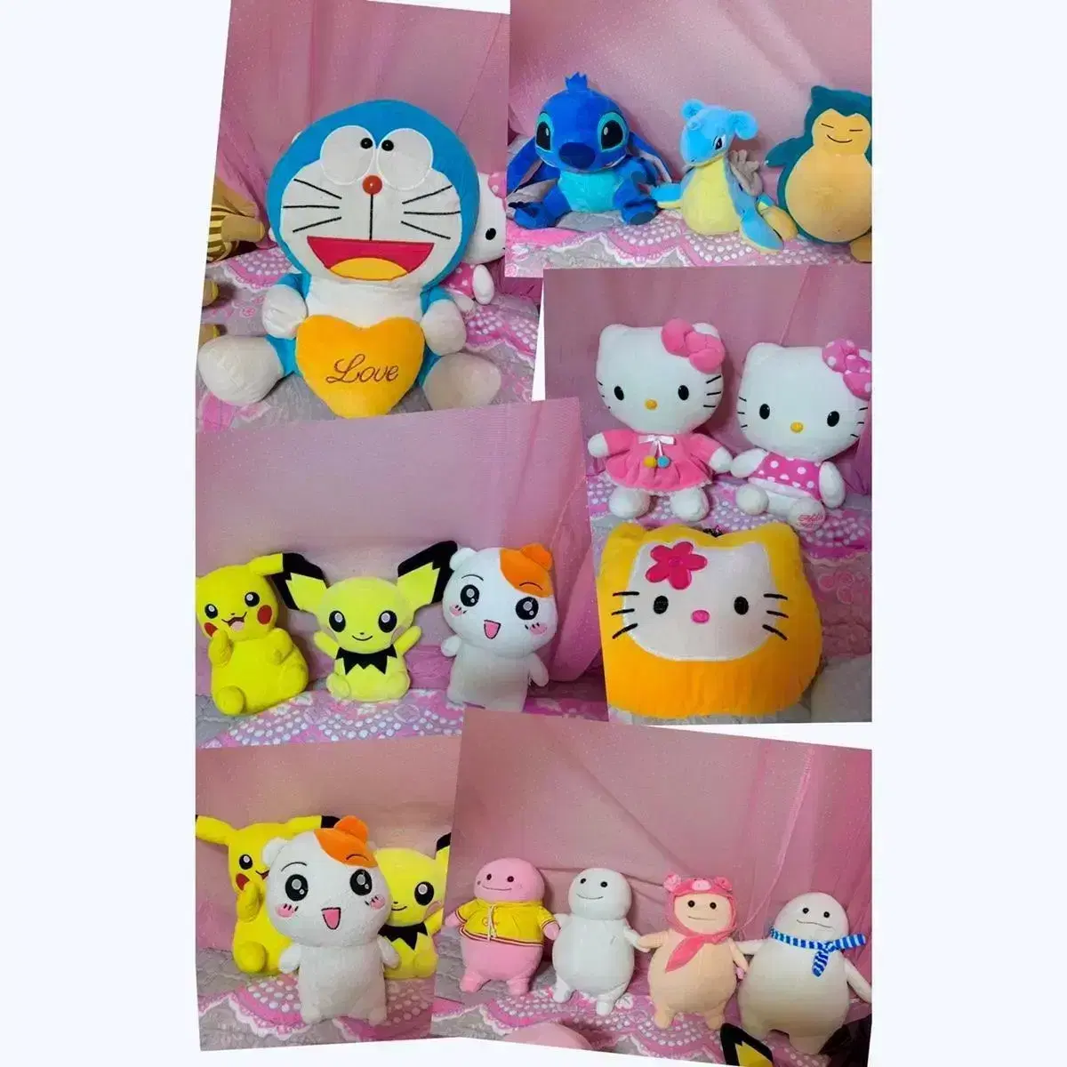 doll) Doraemon, Kitty, Pokemon, Fatty, Stitch