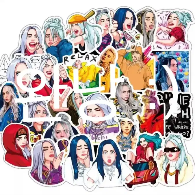 빌리 아일리시 스티커 10개 Billie Eilish