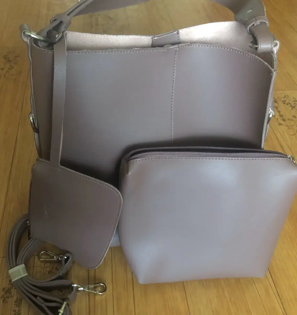 [No-bag] Shoulder bag, cross-body bag, pouch, wallet, 3-piece set