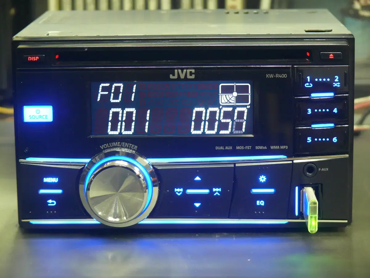 JVC KW-R400 CD AUX USB EQ RADIO 리모콘 포함