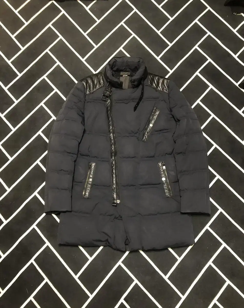 System Homme Real Sheepskin Mix Goose Puffer Coat/Tombrown Stone Moncler Time