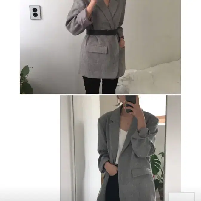 *새상품* 미뉴에트 belt set jacket (grey)