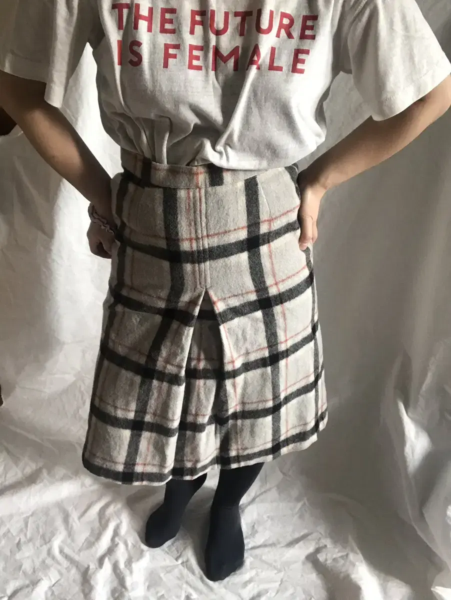 vintage check wool skirt🖤