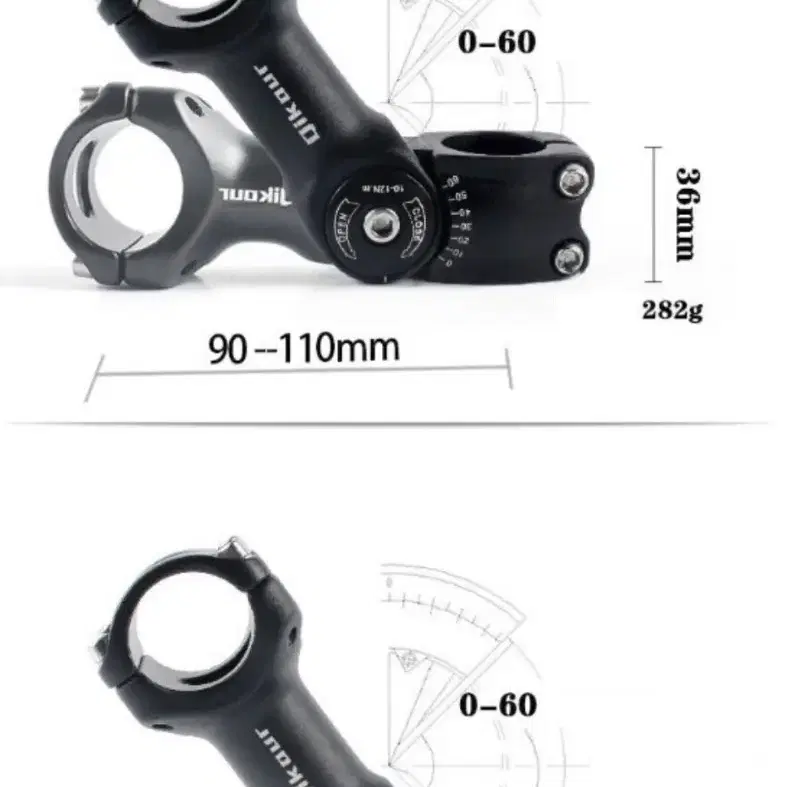 ECO 각도조절 스템 25.4mm - 90mm, 31.8mm - 90